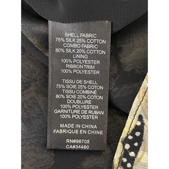 Rebecca Taylor Gold Leaf Top Black Combination Floral Size 0 Feminine Romantic - Picture 10 of 14